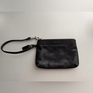 Coach Black Perforated Wristlet